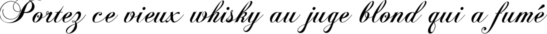 Пример написания шрифтом KB ChopinScript текста на французском