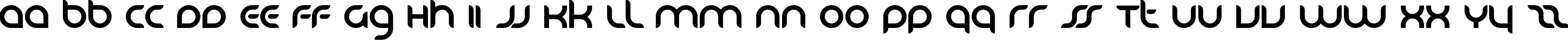 Пример написания английского алфавита шрифтом KB Danube