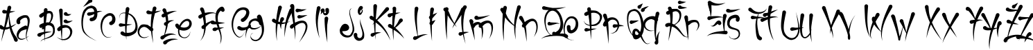 Пример написания английского алфавита шрифтом Keetano Gaijin