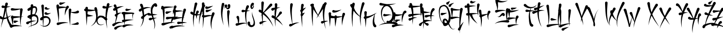 Пример написания английского алфавита шрифтом Keetano Katakana Roman