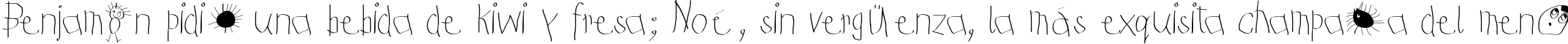 Пример написания шрифтом KidsFirstPrintFont текста на испанском