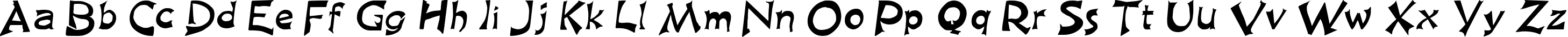 Пример написания английского алфавита шрифтом King Arthur Special Normal
