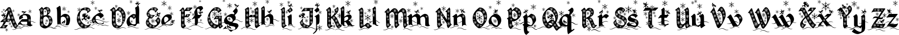 Пример написания английского алфавита шрифтом Kingthings Christmas