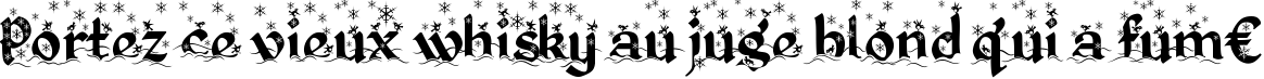 Пример написания шрифтом Kingthings Christmas текста на французском