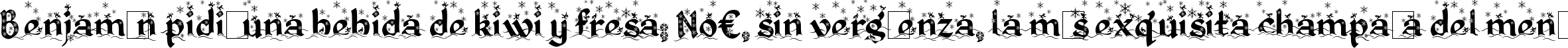 Пример написания шрифтом Kingthings Christmas текста на испанском