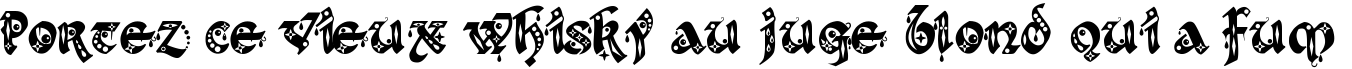 Пример написания шрифтом Kingthings Gothique текста на французском