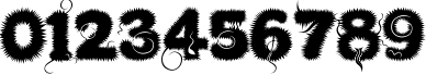 Пример написания цифр шрифтом Kingthings Lupineless