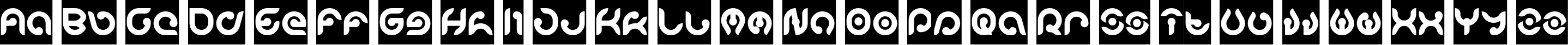 Пример написания английского алфавита шрифтом KIOSHIMA-Inverse