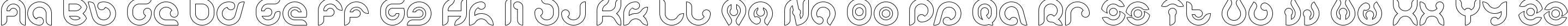 Пример написания английского алфавита шрифтом KIOSHIMA-Outlined
