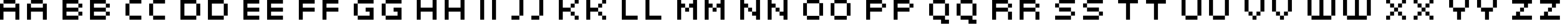 Пример написания английского алфавита шрифтом KLMN PixF03