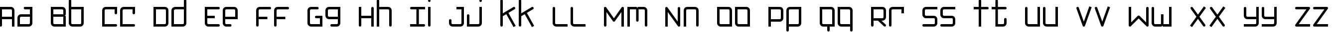 Пример написания английского алфавита шрифтом Klondike