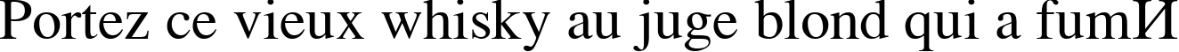 Пример написания шрифтом KOI8 Times текста на французском
