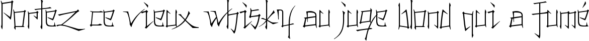 Пример написания шрифтом Konfuciuz Thin текста на французском