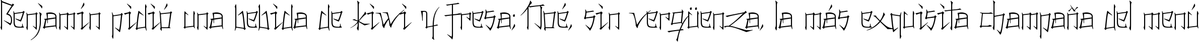 Пример написания шрифтом Konfuciuz Thin текста на испанском