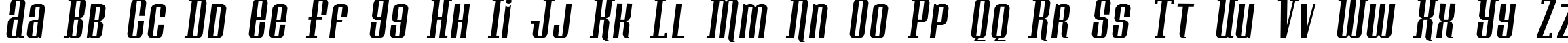 Пример написания английского алфавита шрифтом Konspiracy Theory slant