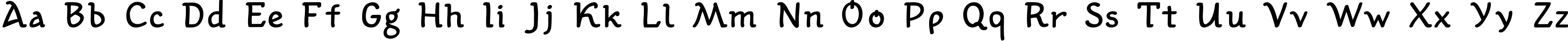 Пример написания английского алфавита шрифтом Kotyhoroshko Bold