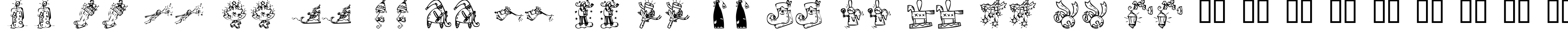 Пример написания английского алфавита шрифтом KR Christmas 2002 Dings 2