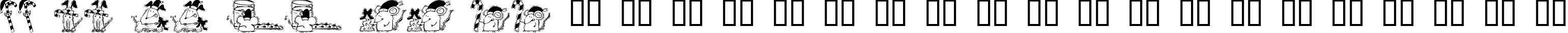 Пример написания английского алфавита шрифтом KR Christmas 2002 Dings 3