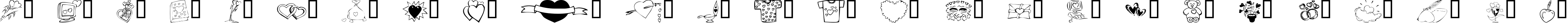 Пример написания английского алфавита шрифтом KR Valentines 2006 Ten