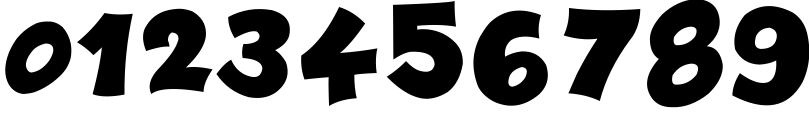 Пример написания цифр шрифтом Kraash Black