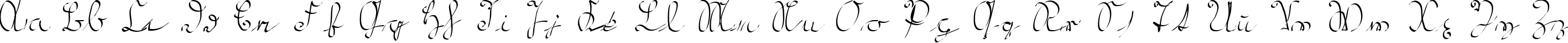 Пример написания английского алфавита шрифтом Kroeburn Regular
