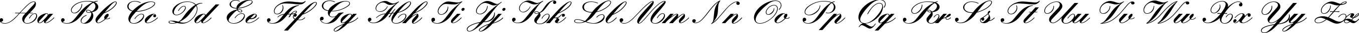 Пример написания английского алфавита шрифтом KunstlerschreibschDBol