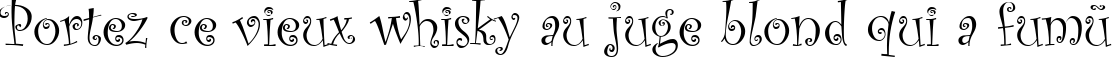Пример написания шрифтом Kuritza текста на французском