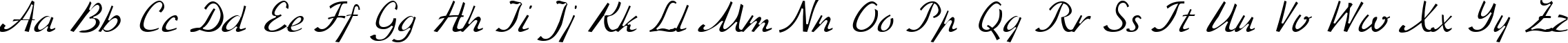 Пример написания английского алфавита шрифтом KursivC