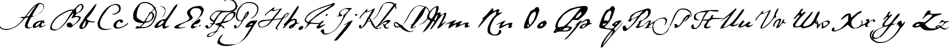 Пример написания английского алфавита шрифтом LaDanse