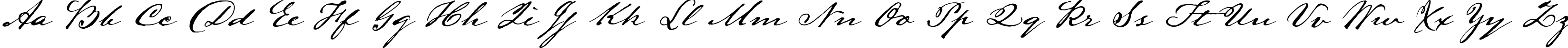 Пример написания английского алфавита шрифтом LamarPen