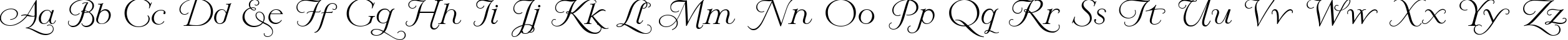 Пример написания английского алфавита шрифтом Larisa script