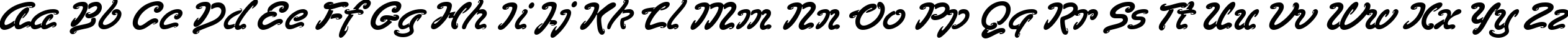 Пример написания английского алфавита шрифтом LasVegasD
