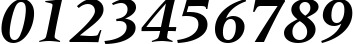 Пример написания цифр шрифтом Latin 725 Bold Italic BT