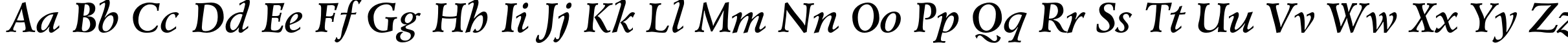 Пример написания английского алфавита шрифтом LazurskiC Bold Italic