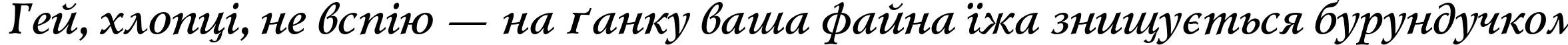 Пример написания шрифтом LazurskiC Bold Italic текста на украинском