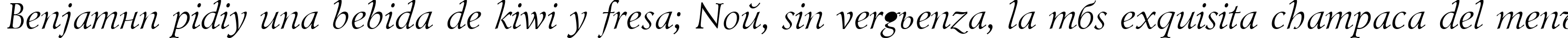 Пример написания шрифтом Lazursky Italic:001.001 текста на испанском