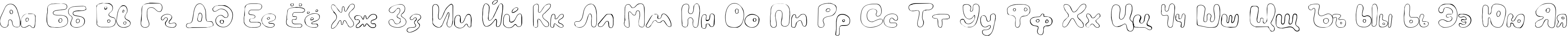 Пример написания русского алфавита шрифтом LC Blowzy
