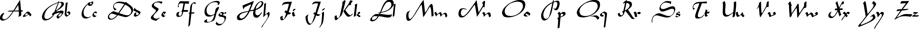 Пример написания английского алфавита шрифтом LegendeC Plain