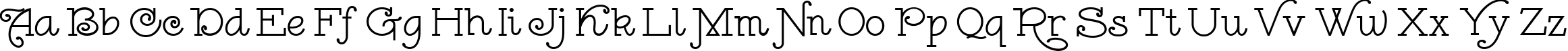 Пример написания английского алфавита шрифтом Leokadia Deco