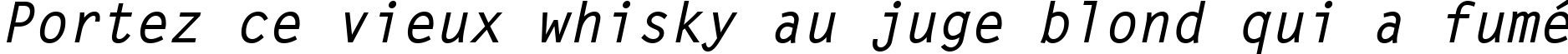 Пример написания шрифтом Letter Gothic MT Bold Oblique текста на французском