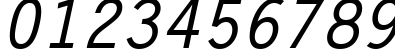 Пример написания цифр шрифтом Letter Gothic MT Bold Oblique