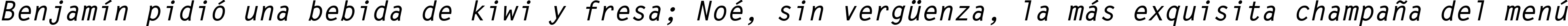 Пример написания шрифтом Letter Gothic MT Bold Oblique текста на испанском