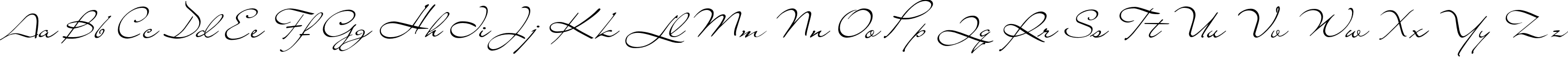 Пример написания английского алфавита шрифтом Liana