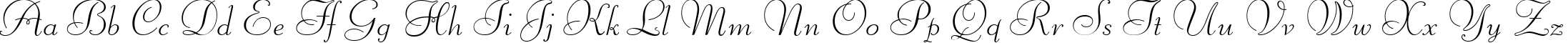 Пример написания английского алфавита шрифтом Liberty TL