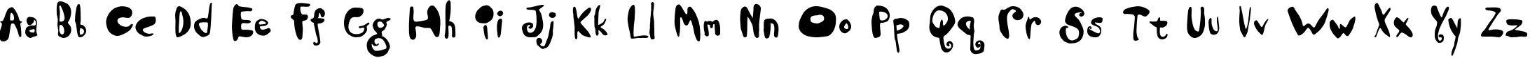 Пример написания английского алфавита шрифтом LillaFunk