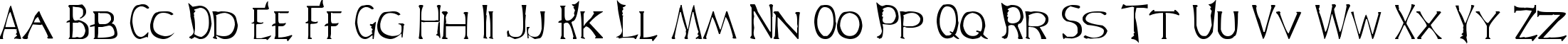 Пример написания английского алфавита шрифтом Lineage 2 Font