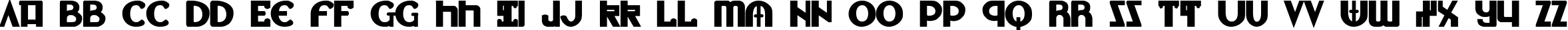 Пример написания английского алфавита шрифтом Lionheart Bold