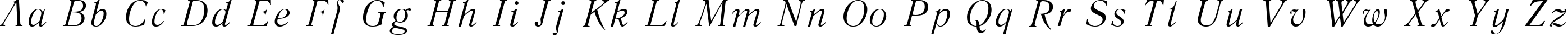 Пример написания английского алфавита шрифтом LiteraturnayaCTT Italic