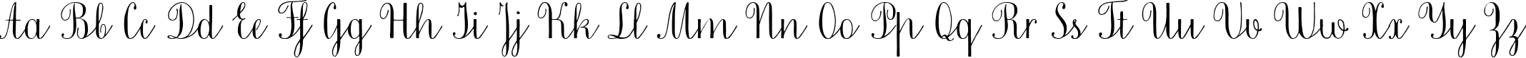 Пример написания английского алфавита шрифтом Little Cecily