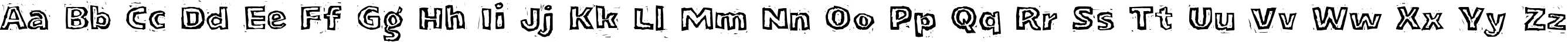 Пример написания английского алфавита шрифтом LogJam Inline
